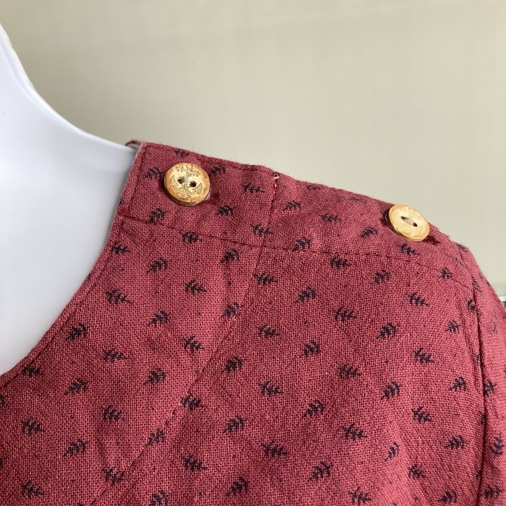 STUDIO CLIP JAPAN Red Linen Blend Dress One Size/XXL Lagenlook Natural Casual - Picture 7 of 12